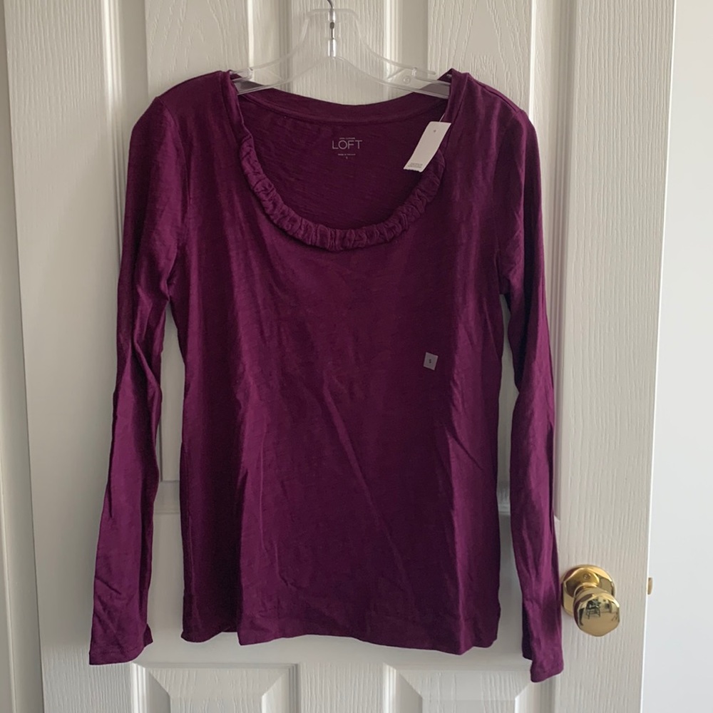 NWT Ann Taylor Purple long T